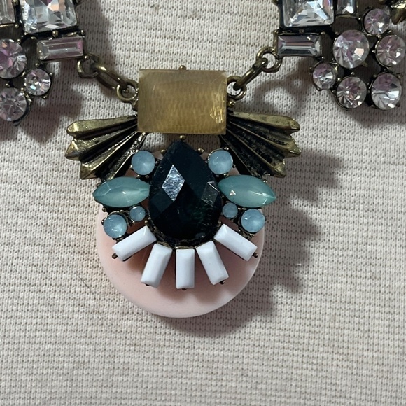 J Crew Necklace 22" Pink Floral Statement Retro Preppy Feminine Boho Western - Picture 3 of 10